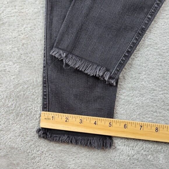 Madewell Jeans Womens 25X28 Black 10" High Rise‎ Skinny Raw Hem Button Fly - Picture 7 of 13